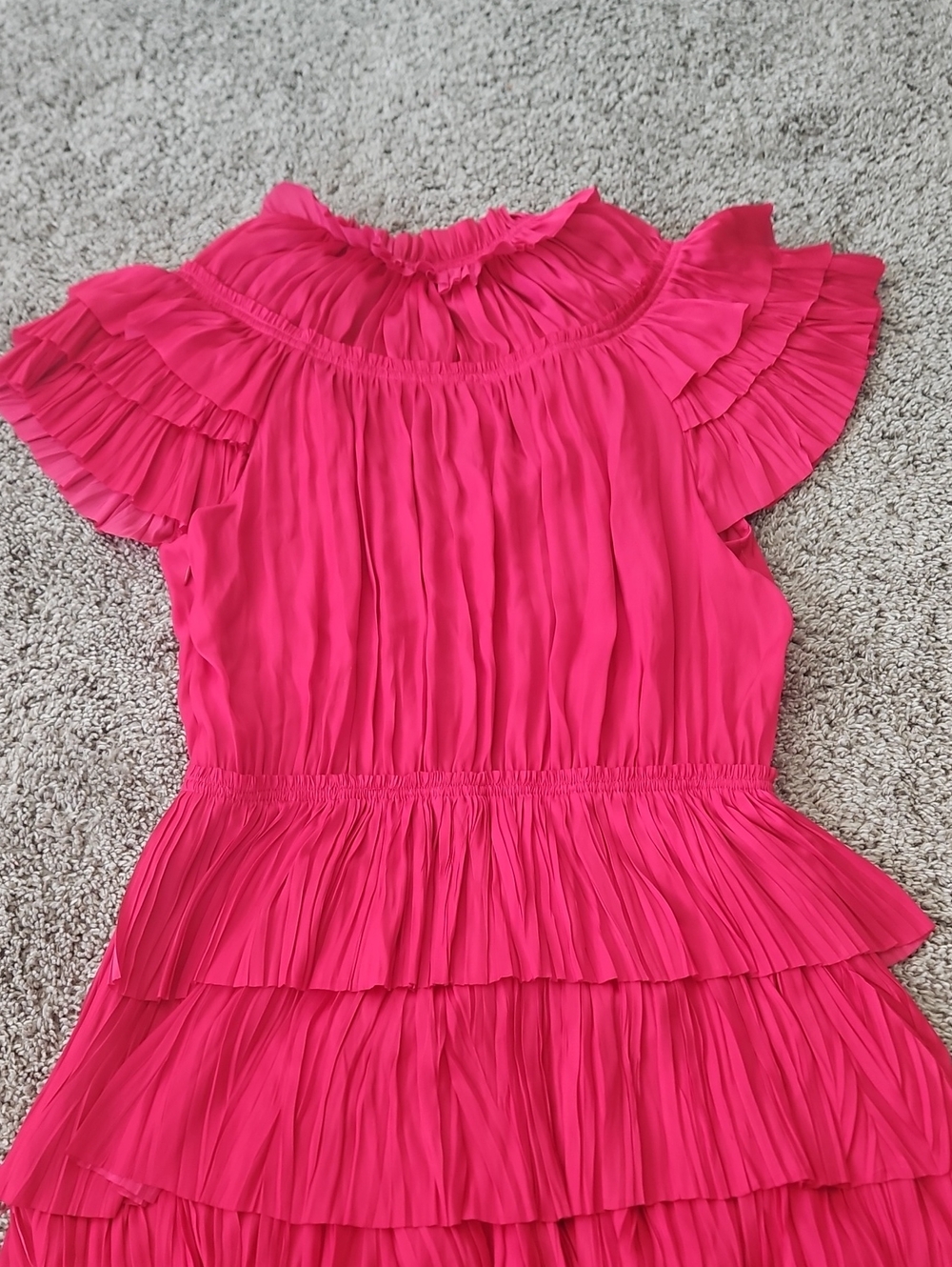 Ulla Johnson Hot Pink Ruffle Tiered Dress 4 - Picture 10 of 10